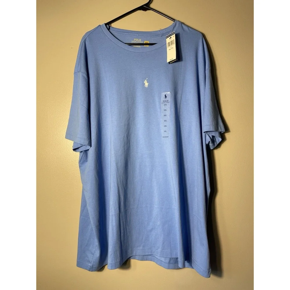 Ralph Lauren Polo Men's Classic Fit Blue Cotton T-shirt Pony In Center 2XL NWT